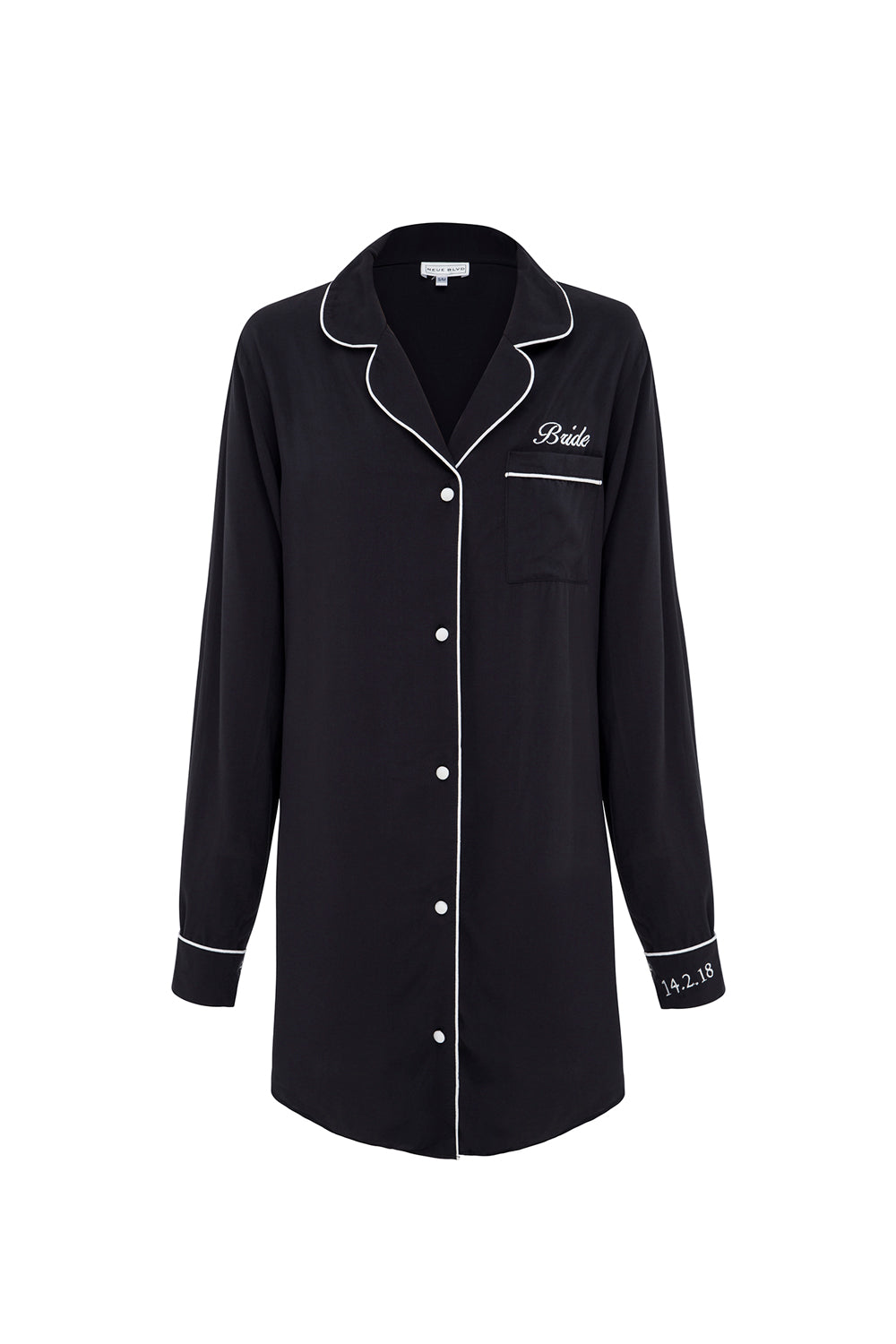 Navy Night Shirt Personalised Luxury Sleepwear