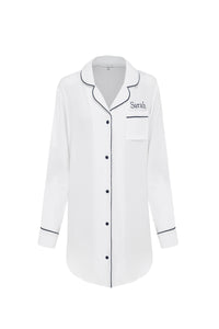 White Night Shirt Personalised Luxury Sleepwear for wedding