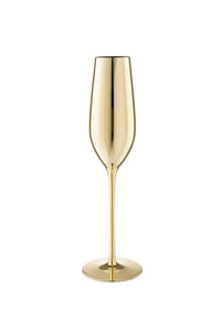 Metallic personalised gold champagne flute