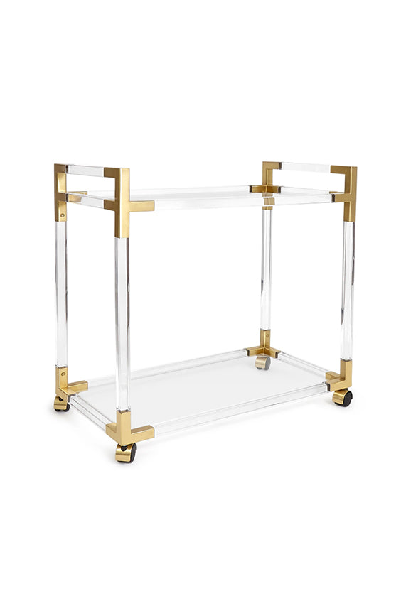 Brass and Acrylic Bar Cart